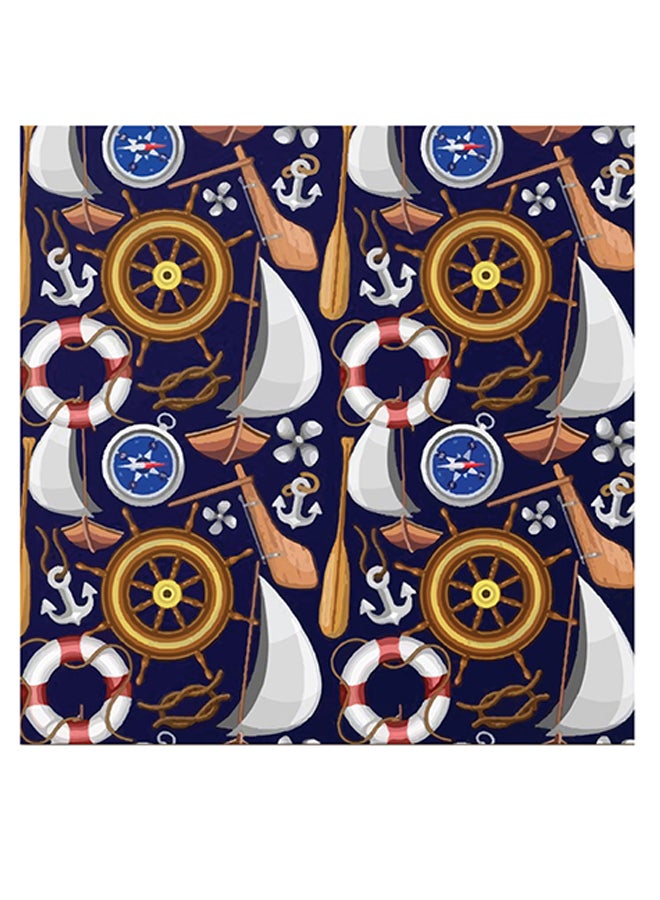 Atiq Sailor Themed Wall Art Blue/White/Yellow 30x30cm - Image 1