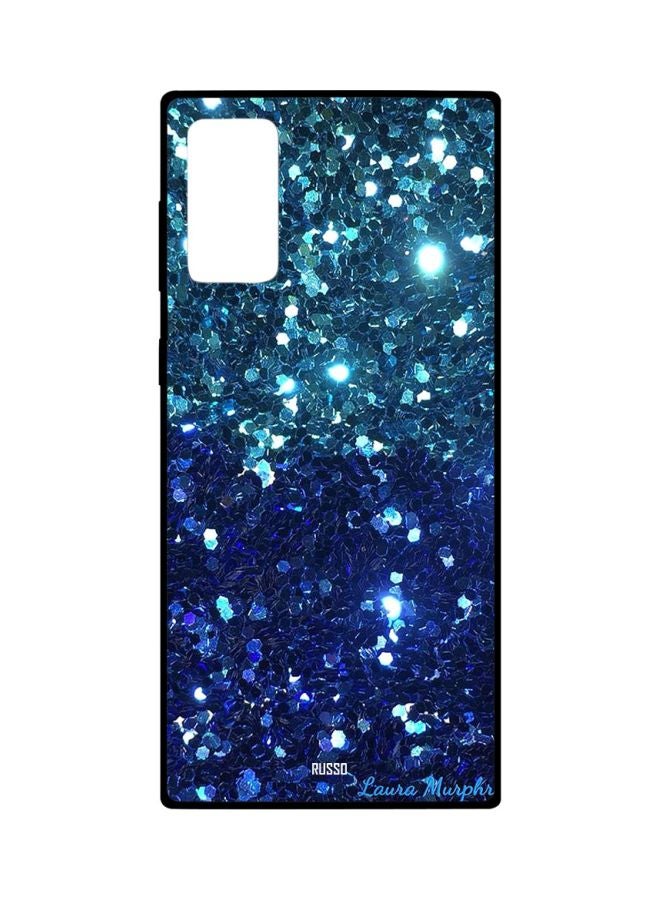 RUSSO Glitter Printed Case Cover For Samsung Galaxy Note 20 Blue/White/Black  - Image 1