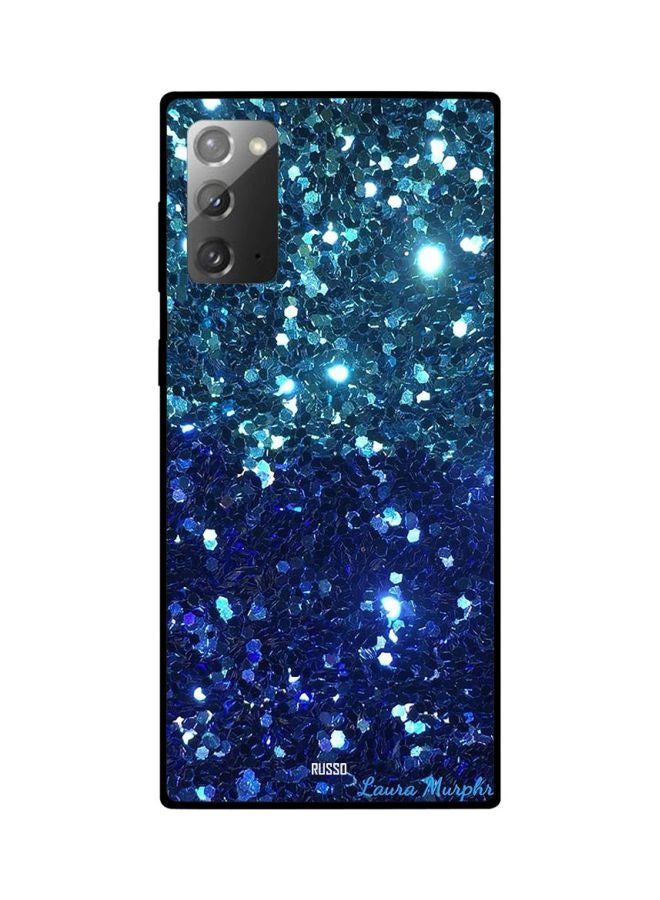 RUSSO Glitter Printed Case Cover For Samsung Galaxy Note 20 Blue/White/Black  - Image 2