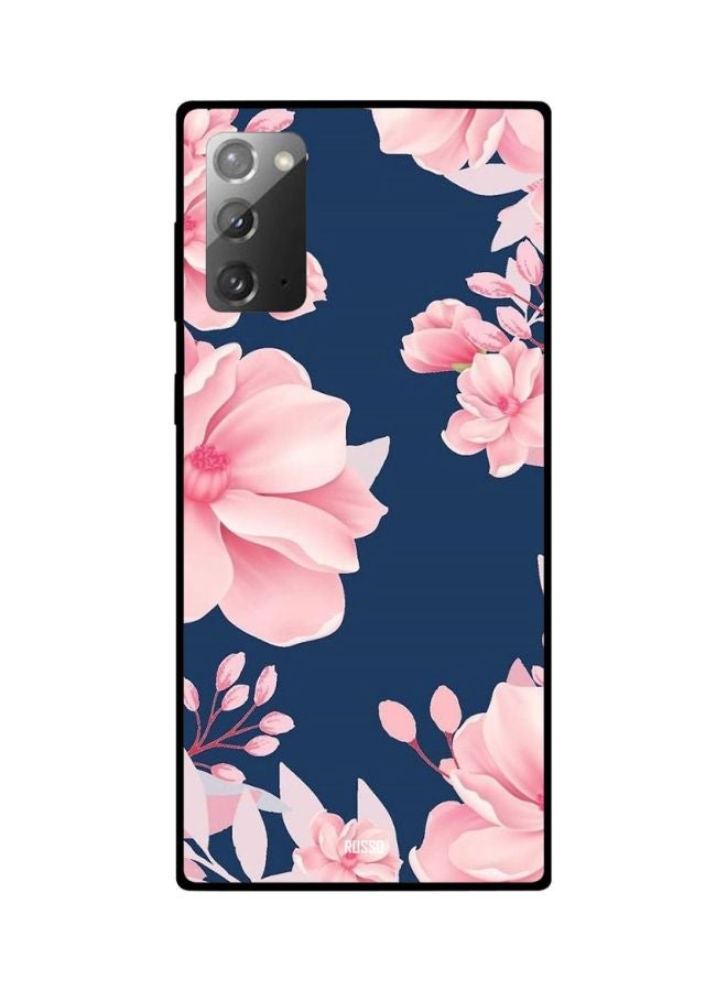 RUSSO Floral Printed Case Cover For Samsung Galaxy Note20 Blue/Pink  - Image 2