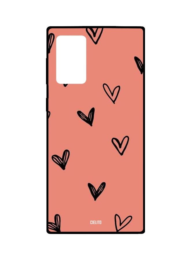 CIELITO Heart Printed Case Cover For Samsung Galaxy Note20 Ultra Pink/Black - Image 1