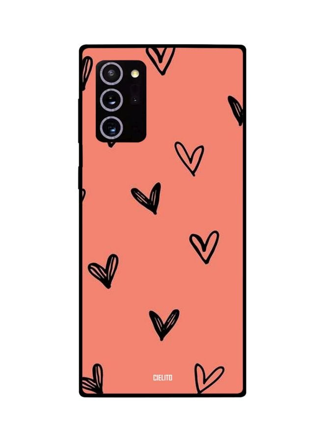 CIELITO Heart Printed Case Cover For Samsung Galaxy Note20 Ultra Pink/Black - Image 2