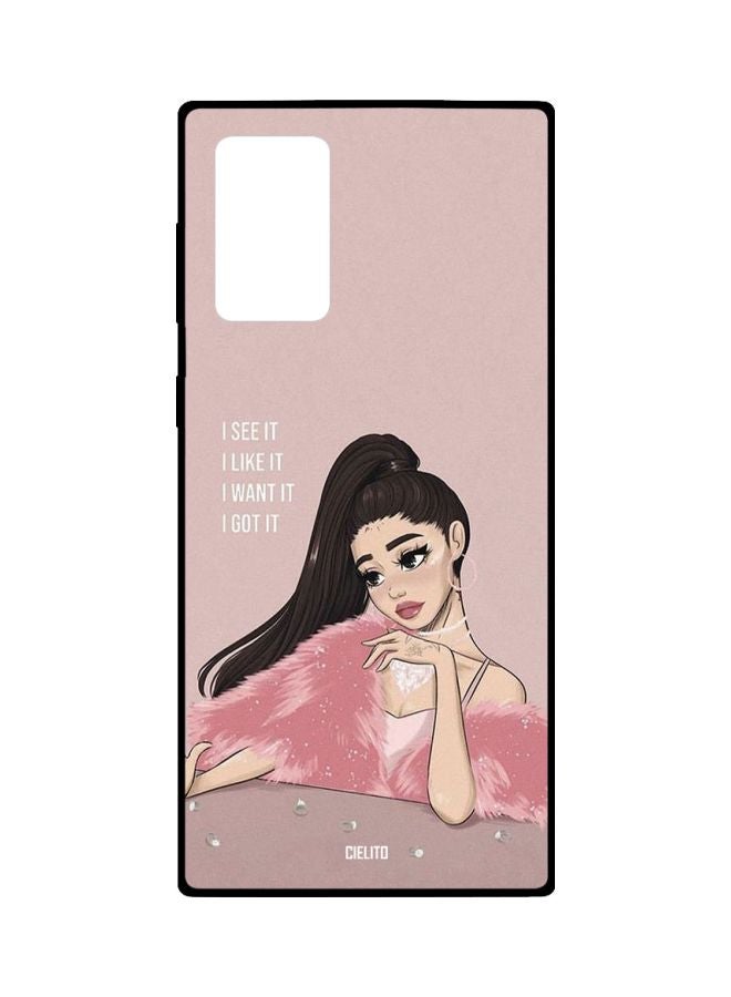 CIELITO Lyrics Printed Case Cover For Samsung Galaxy Note20 Ultra Pink/Beige/White - Image 1