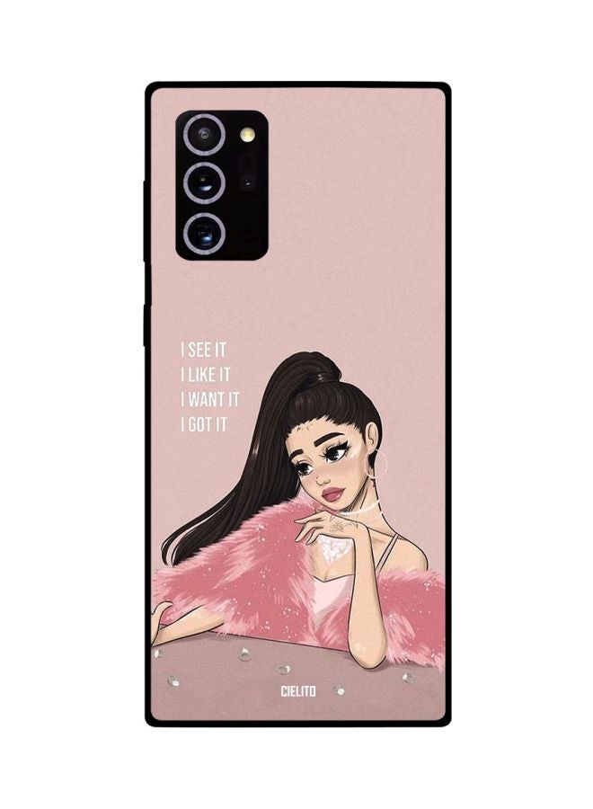 CIELITO Lyrics Printed Case Cover For Samsung Galaxy Note20 Ultra Pink/Beige/White - Image 2