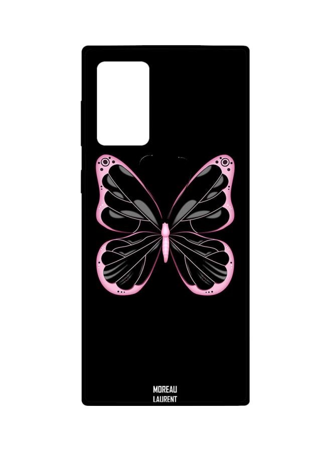 Moreau Laurent Butterfly Printed Case Cover For Samsung Galaxy Note20 Ultra Black/Pink  - Image 1