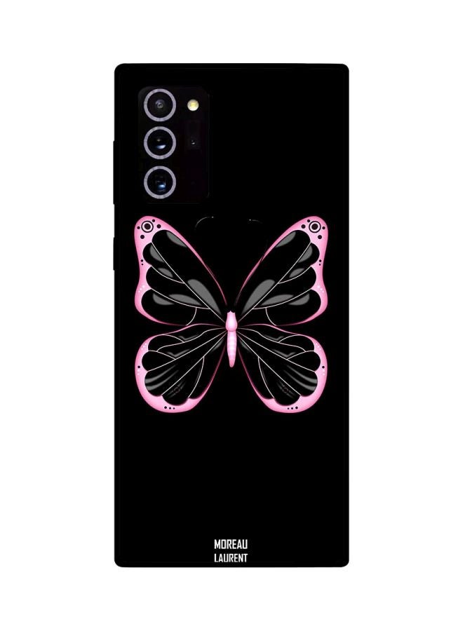 Moreau Laurent Butterfly Printed Case Cover For Samsung Galaxy Note20 Ultra Black/Pink  - Image 2