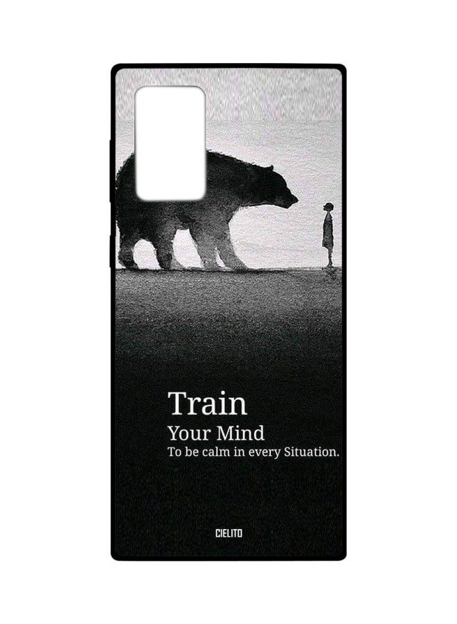 سيليتو غطاء حماية مزين عبارة مقتبسة لهاتف سامسونج جالاكسي نوت 20 ألترا أسود/ أبيض/ رمادي - Image 1