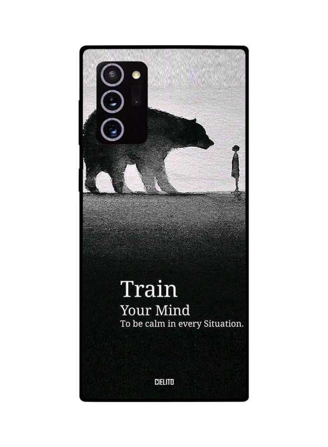 سيليتو غطاء حماية مزين عبارة مقتبسة لهاتف سامسونج جالاكسي نوت 20 ألترا أسود/ أبيض/ رمادي - Image 2