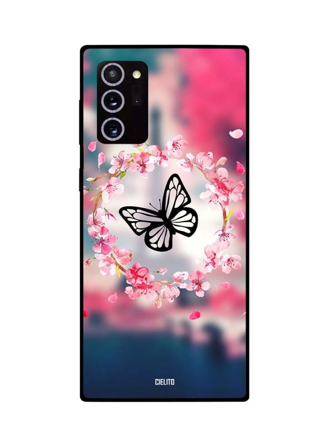 سيليتو غطاء حماية بطبعة فراشات لهاتف سامسونج جالاكسي نوت 20 ألترا وردي/ أزرق/ أسود - Image 2