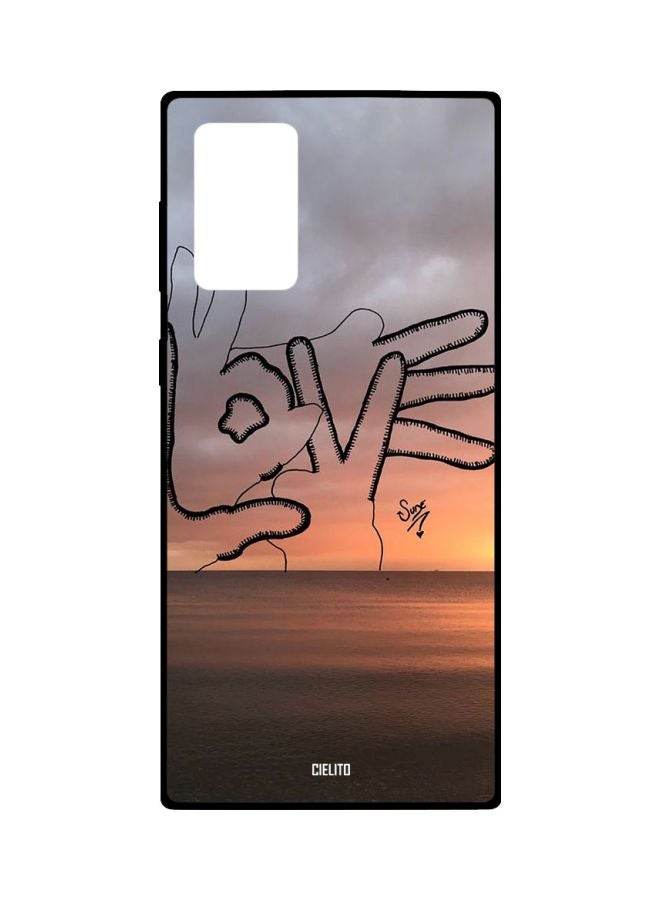CIELITO Sunset Printed Case Cover For Samsung Galaxy Note20 Grey/Yellow/Black - Image 1