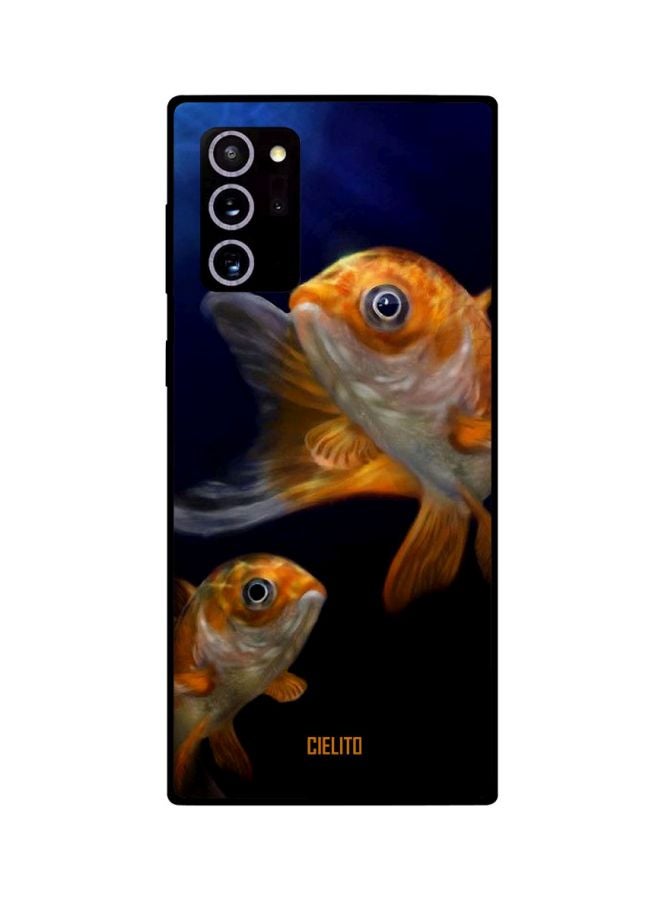 CIELITO Fishes Printed Case Cover For Samsung Galaxy Note20 Ultra Blue/Black/Yellow - Image 2