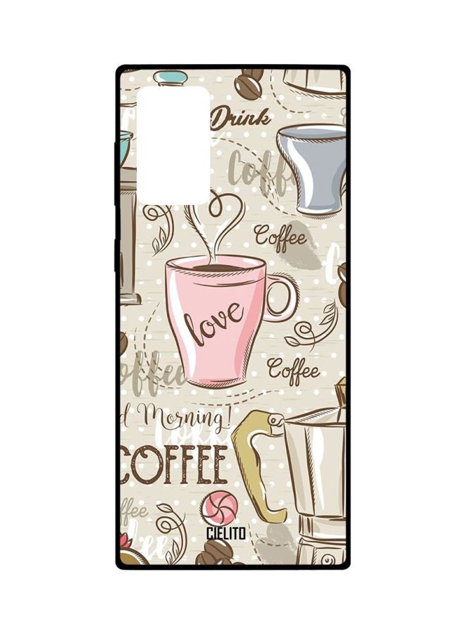 CIELITO Coffee Printed Case Cover For Samsung Galaxy Note20 Ultra Grey/Brown/Pink  - Image 1