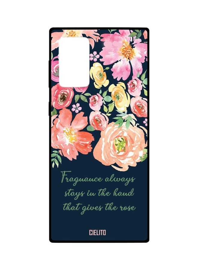 CIELITO Floral Quote Printed Case Cover For Samsung Galaxy Note20 Ultra Blue/Pink/Green - Image 1