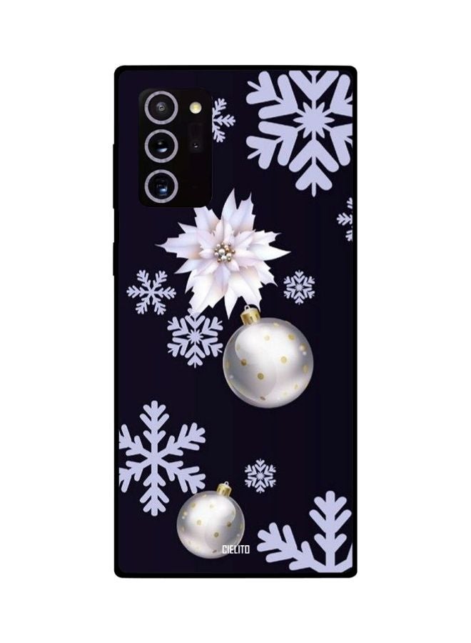 CIELITO Snowflake Printed Protective Case Cover For Samsung Galaxy Note20 Ultra Blue/White/Purple - Image 2