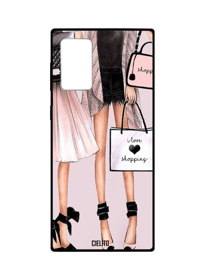 CIELITO I Love Shopping Printed Case Cover For Samsung Galaxy Note20 Ultra Pink/Black - Image 1