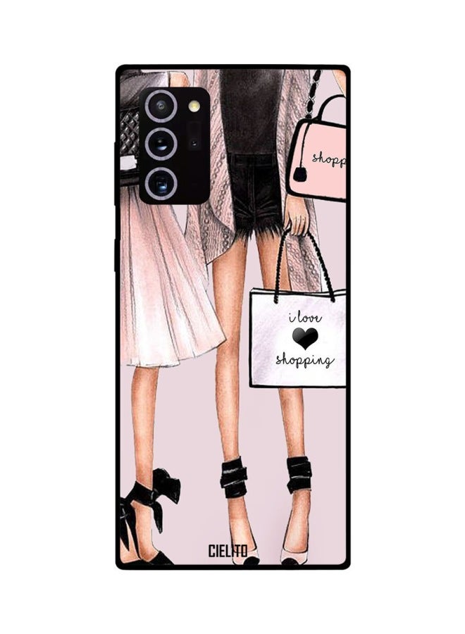 CIELITO I Love Shopping Printed Case Cover For Samsung Galaxy Note20 Ultra Pink/Black - Image 2