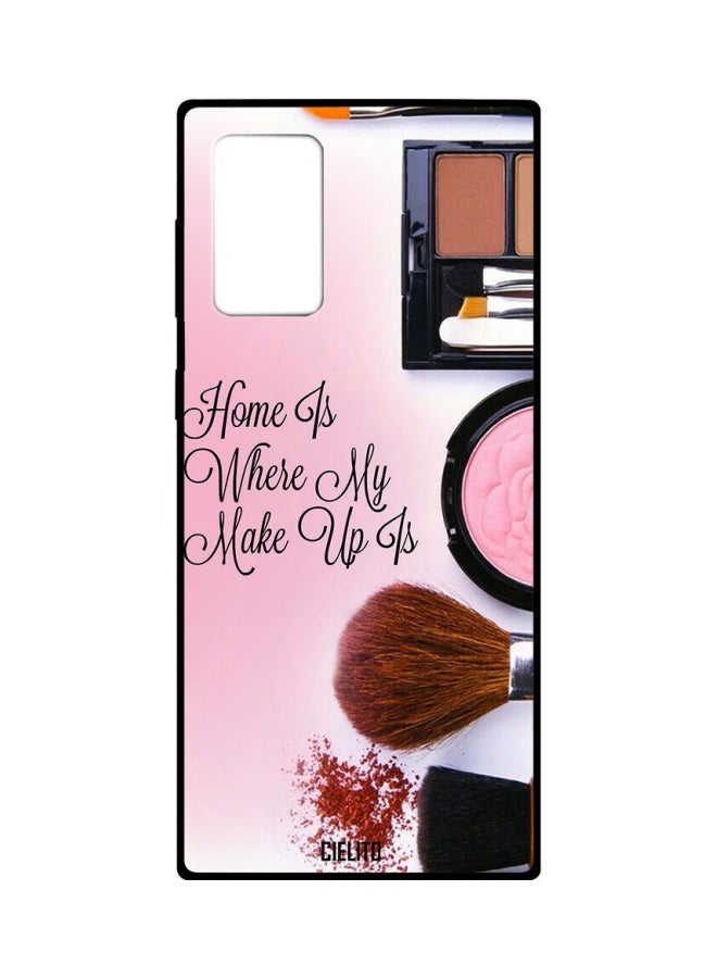CIELITO Home Is Where My Make Up Is Printed Protective Case Cover For Samsung Galaxy Note20 Ultra Pink/Brown/Black - Image 1
