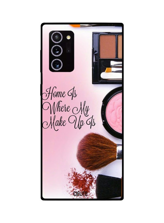 CIELITO Home Is Where My Make Up Is Printed Protective Case Cover For Samsung Galaxy Note20 Ultra Pink/Brown/Black - Image 2