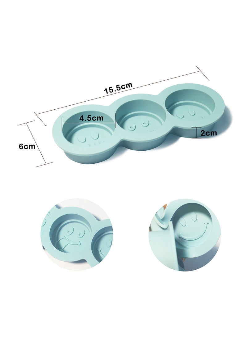 Amal - Ice Cube Molds - Shape Smiley - 2 Trays - Ice Blocks - Ice Maker - Ice Cube - Silicone Molds - Light Blue/Brown Light Blue/Brown Smiley - Image 1