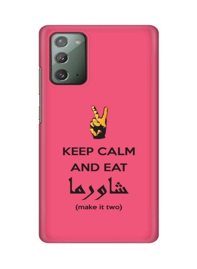 Stylizedd Samsung Galaxy Note 20 Case Slim Snap Classic Series Customized Mobile Cover Hard Pc Shield Matte Finish Print [Designed For Samsung Galaxy Note 20] - Keep Calm And Eat Shawarma (Pink) Pink