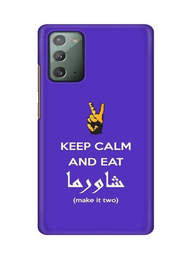 Stylizedd Samsung Galaxy Note 20 Case Slim Snap Classic Series Customized Mobile Cover Hard Pc Shield Matte Finish Print [Designed For Samsung Galaxy Note 20] - Keep Calm And Eat Shawarma (Blue) Purpl