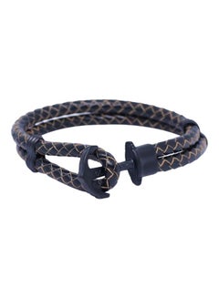 BLACK OAK Leather Anchor Detail Bracelet 