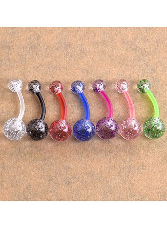 7-Piece Navel Piercing Surgical Belly Ring Set - Image 2