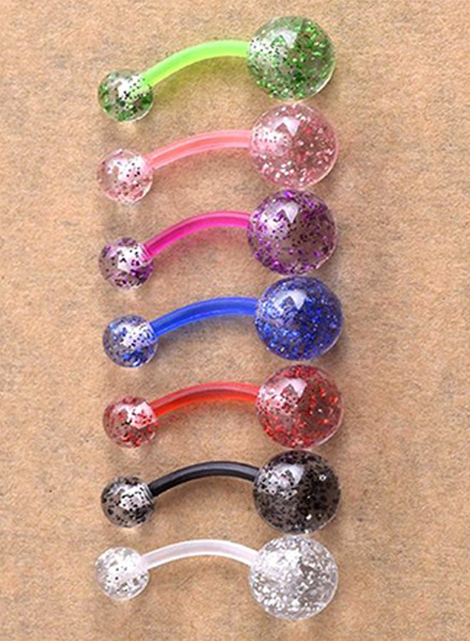 7-Piece Navel Piercing Surgical Belly Ring Set - Image 4