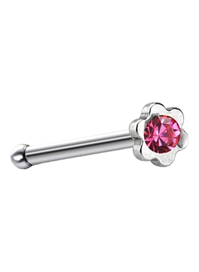 C-bo Flower Shaped Stone Studded Nose Ring - Image 2