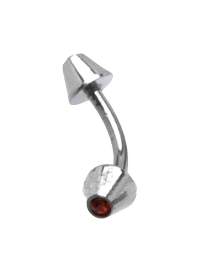 C-bo Curved Barbell Shaped Stone Studded Brow Ring - Image 1