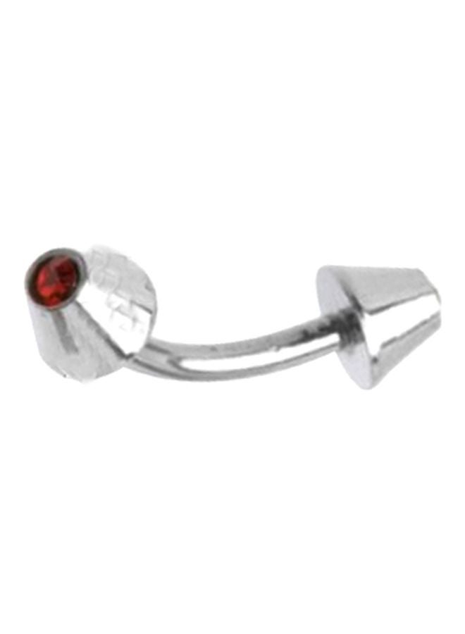 C-bo Curved Barbell Shaped Stone Studded Brow Ring - Image 2