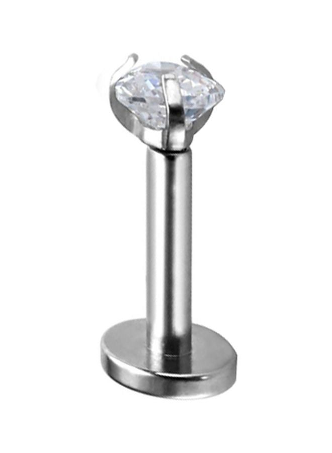 C-bo - Stone Studded Labret Stud Lip Ring - Image 1