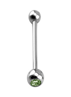 Stone Studded Straight Barbell Brow Ring