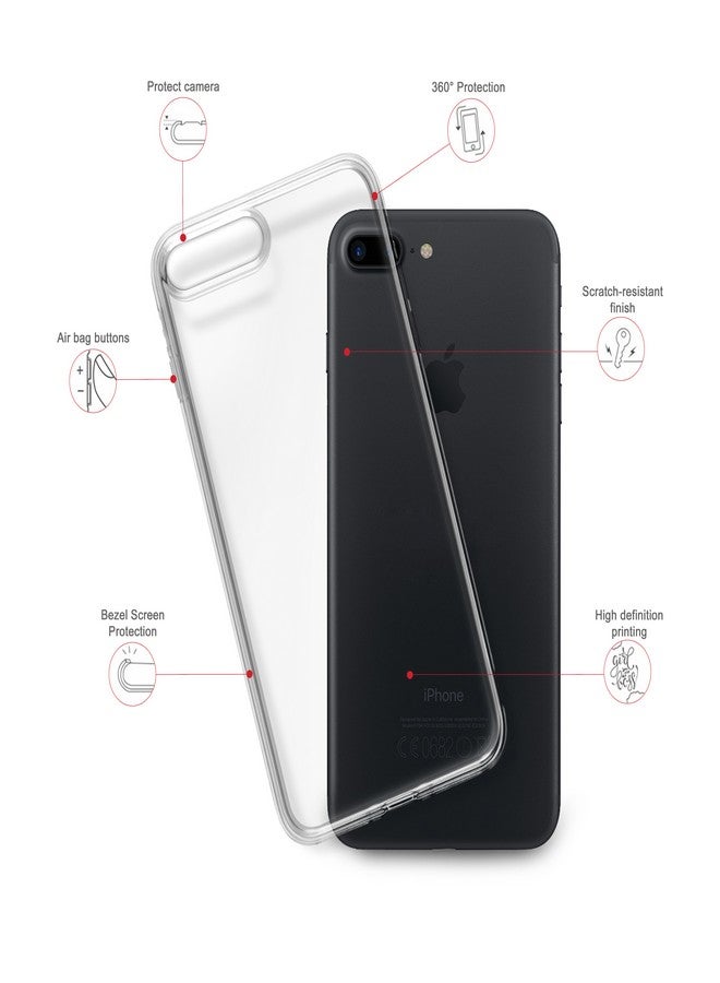 Stylizedd Classic Clear Soft TPU Gel Thin Flexible Case For iPhone 8 Plus  - Hoob Full Print - Image 2