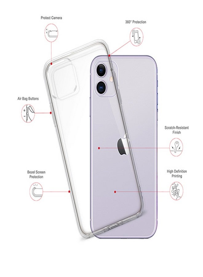 ستايلايزد غطاء حماية كلاسيكي شفاف ورفيع ومرن مصنوع من جل البولي يوريثان الحراري (TPU) لهاتف آيفون 11 - مطبوع بالكامل بعبارة "لا بستقبل ولا برسل" - Image 2