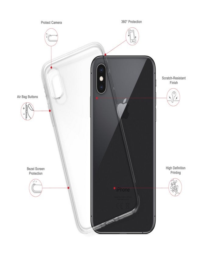 ستايلايزد جراب مرن ورقيق من الجل المصنوع من مادة البولي يوريثين الحراري الناعم والشفاف الكلاسيكي لهاتف i ايفون XS /X - مطبوع بالكامل برسمة بطيخ - Image 2