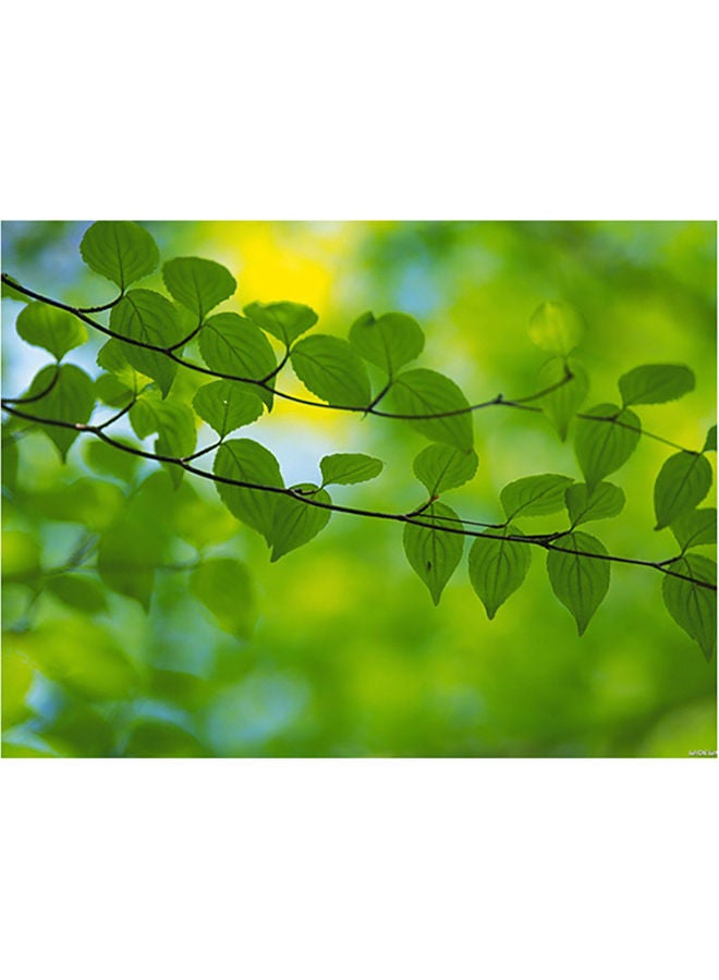 Fast Print Branch Themed Self Adhesive Wall Sticker Green/Yellow/Blue 140x105cm