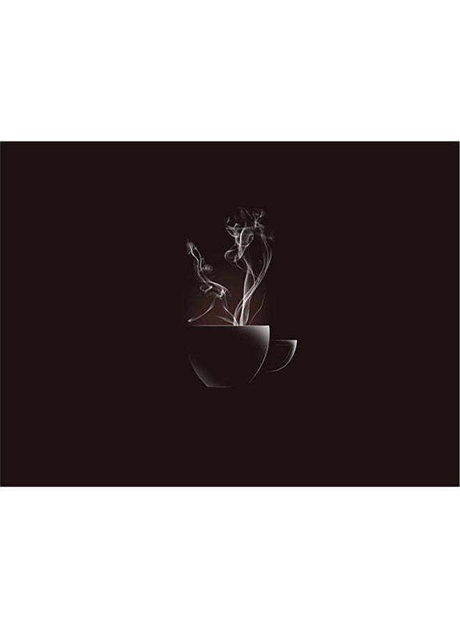 Fast Print Coffee Themed Self Adhesive Wall Sticker Brown/White 140x105cm