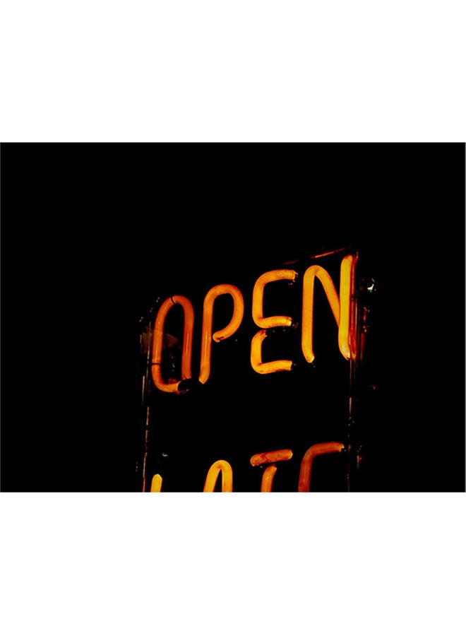 Fast Print Sign Themed Wall Sticker Black/Yellow 140x105cm