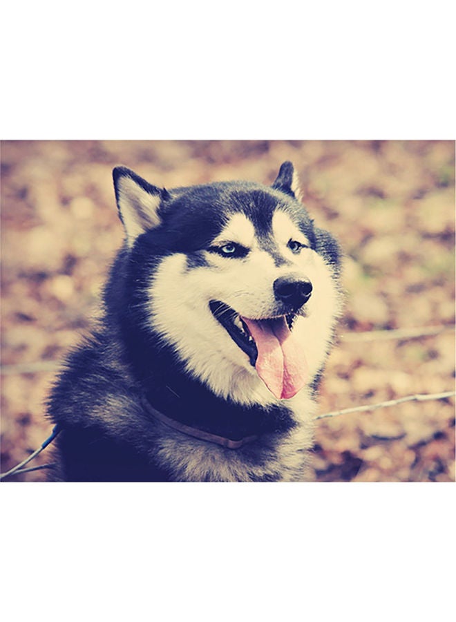 Fast Print Husky Themed Wall Sticker Black/White/Grey 140x105cm
