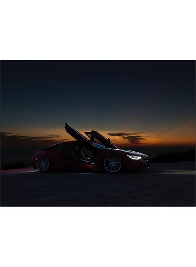 Car Themed Self Adhesive Wall Sticker Black/Grey 140x105cm