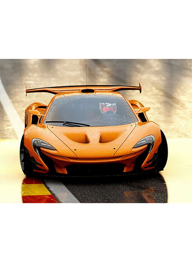 Mclaren P1 Gtr Themed Self Adhesive Wall Sticker Beige/Yellow/Grey 140x105cm