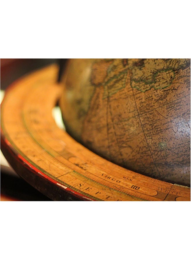 فاست برينت ملصق جداري ذاتي اللصق بتصميم كرة أرضية أصفر/أخضر/رمادي 140x105سم