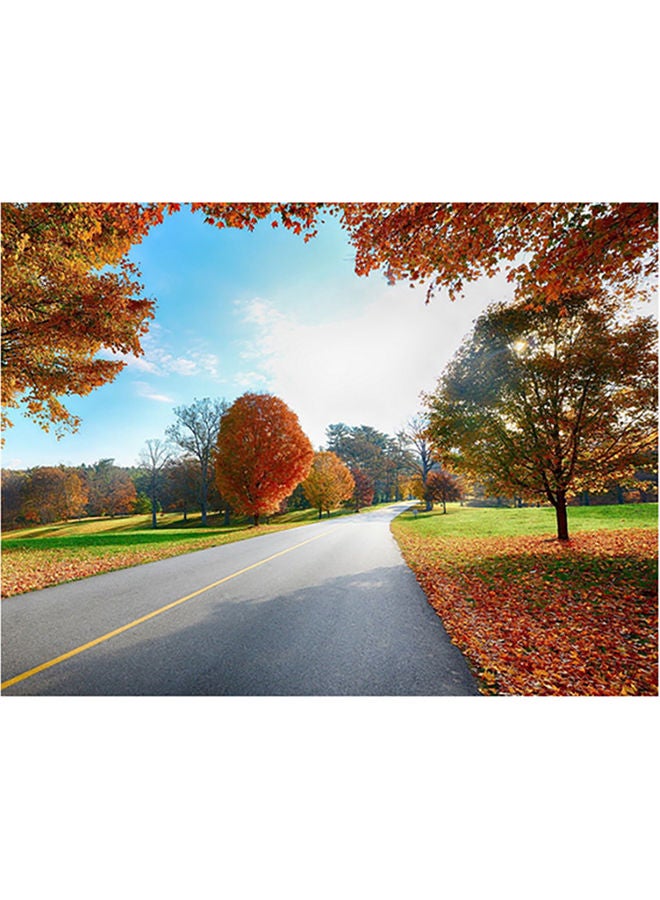 Fast Print Road Themed Wall Sticker White/Orange/Blue 140x105cm