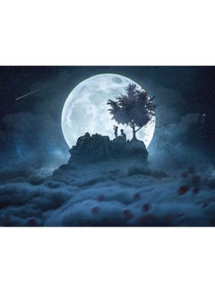 Fast Print Silhouettes Printed Self Adhesive Wall Sticker Blue/White/Black 140x105cm 