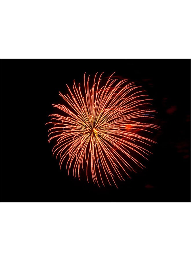 فاست برينت ملصق جداري بتصميم ألعاب نارية أسود/ برتقالي/ أصفر 140x105سم