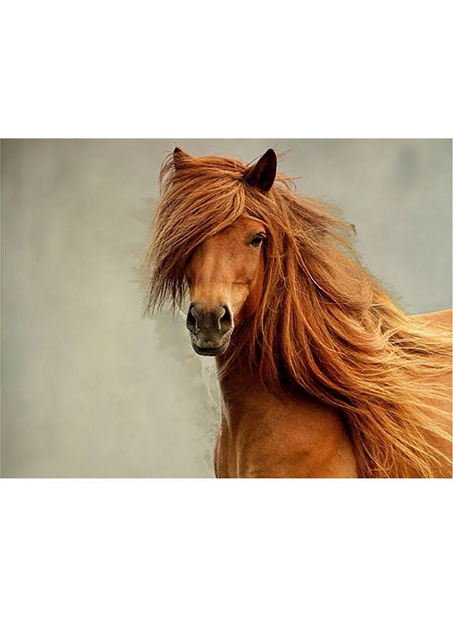 Fast Print Horse Themed Wall Sticker Brown/Black/Grey 140x105cm