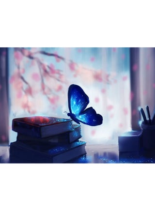Butterfly Printed Self Adhesive Wall Sticker Blue/Pink/Red 140x105cm - v1601258900/N40804684A_1