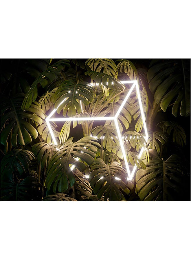 Fast Print Leaves Themed Wall Sticker Green/Yellow/Black 140x105cm