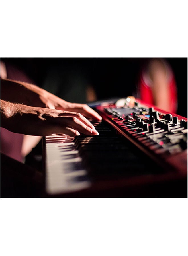 Synthesizer Themed Self Adhesive Wall Sticker Black/Red/Grey 140x105cm